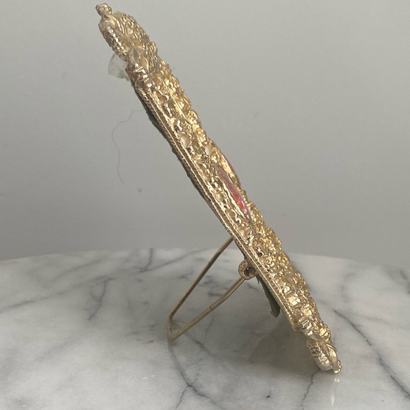 Beautiful brass filigree mirror for tabletop - Picture 5 of 9